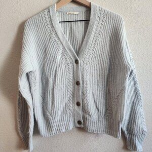 Marine Layer Sweater Womens Small Blue Button Cardigan Holiday 2023 Wool Alpaca